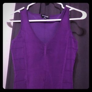 Purple BeBe body con sexy dress